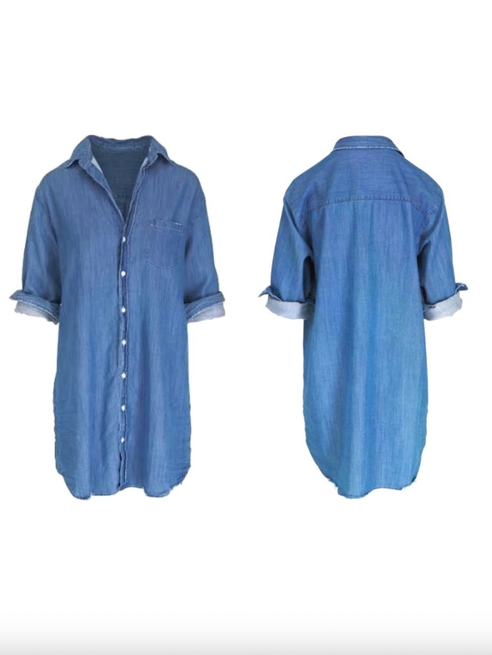 Frank & Eileen Mary Classic Long Sleeve Shirtdress Vintage Stonewashed Indigo, S